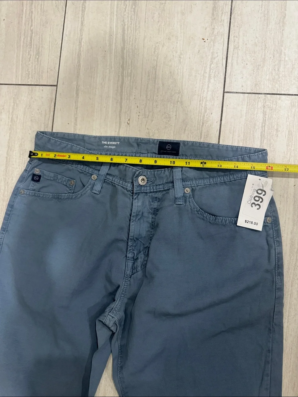 Ag Adriano Goldschmied Men's Straight Jeans in Slate Gray-Blue